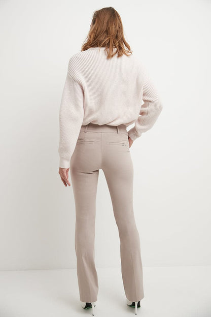 Stretch bootcut pants with tummy control and pockets