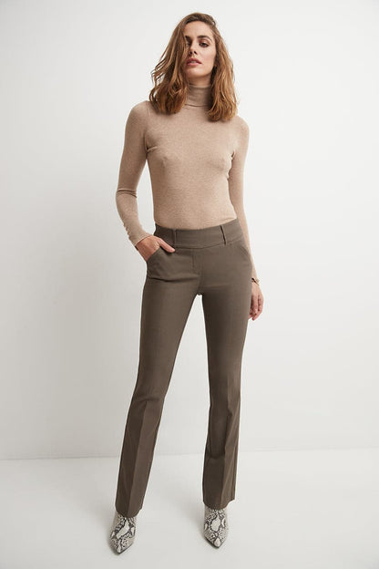 Stretch bootcut pants with tummy control and pockets