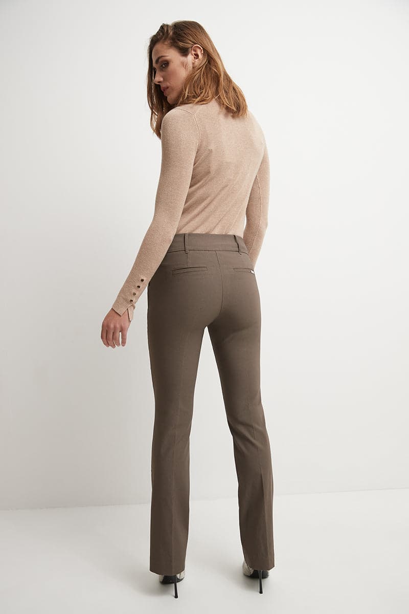 Stretch bootcut pants with tummy control and pockets