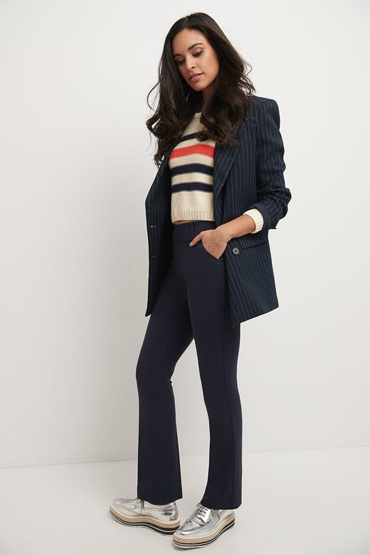 Stretch bootcut pants with tummy control and pockets