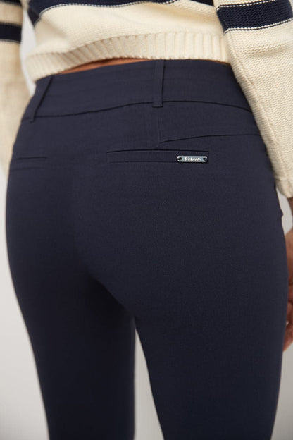 Stretch bootcut pants with tummy control and pockets