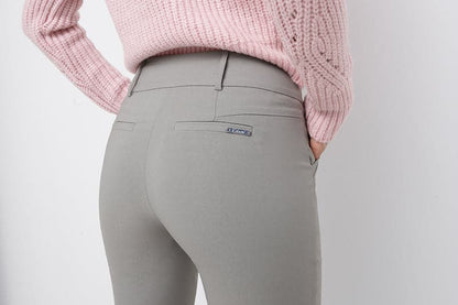 Stretch bootcut pants with tummy control and pockets