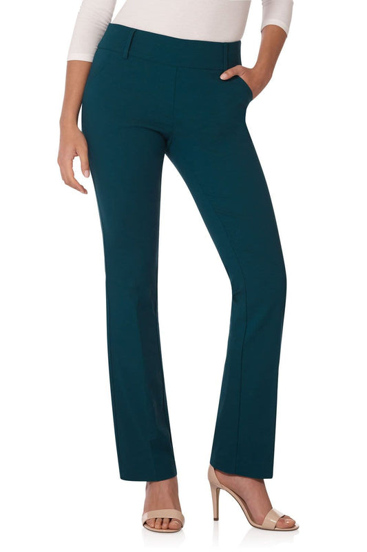 Stretch bootcut pants with tummy control and pockets