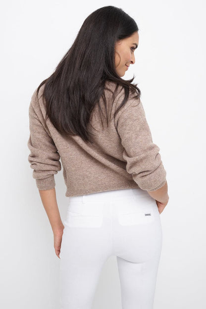 Stretch bootcut pants with tummy control and pockets