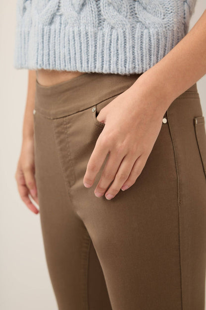 Skinny Pull-On Colored Jeans with Pockets