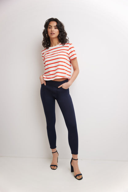 Skinny Pull-On Colored Jeans with Pockets