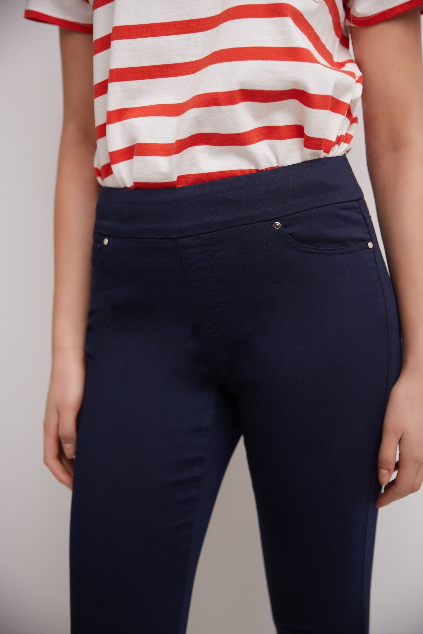 Skinny Pull-On Colored Jeans with Pockets