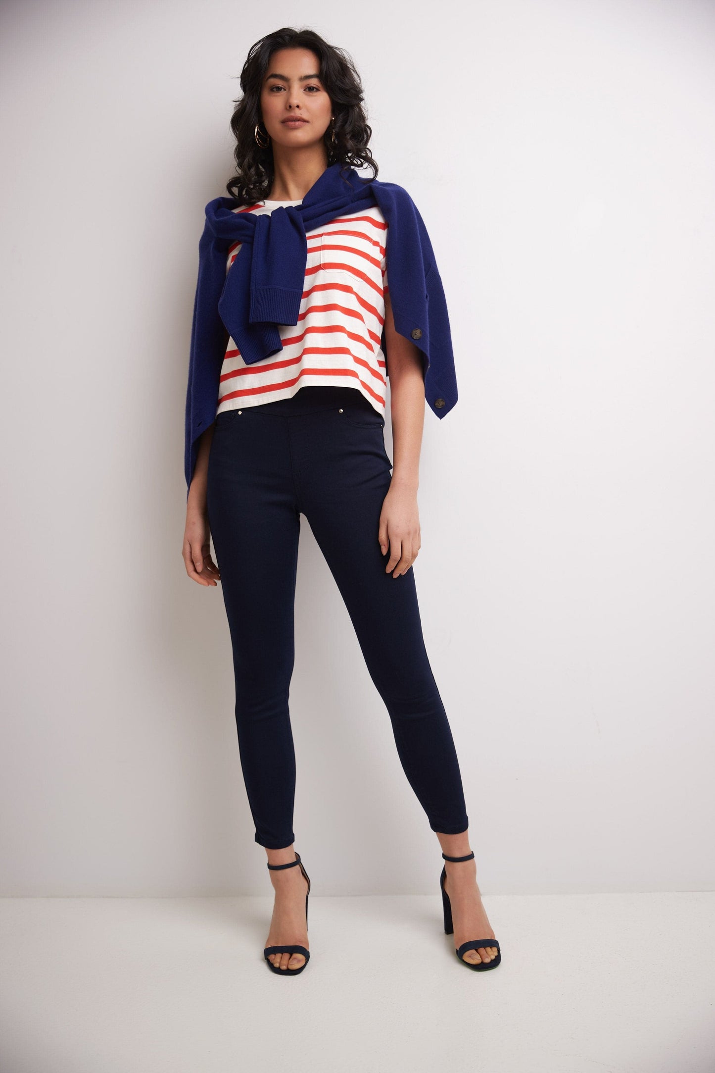 Skinny Pull-On Colored Jeans with Pockets