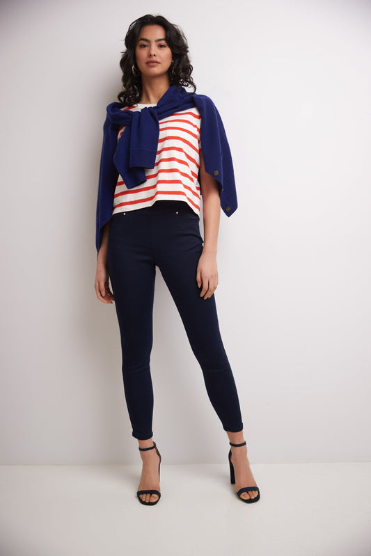 Skinny Pull-On Colored Jeans with Pockets