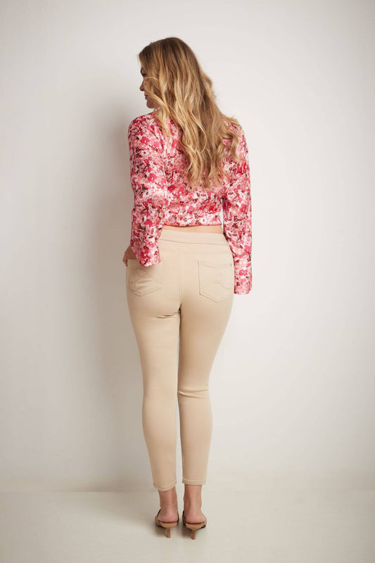 Skinny Pull-On Colored Jeans with Pockets
