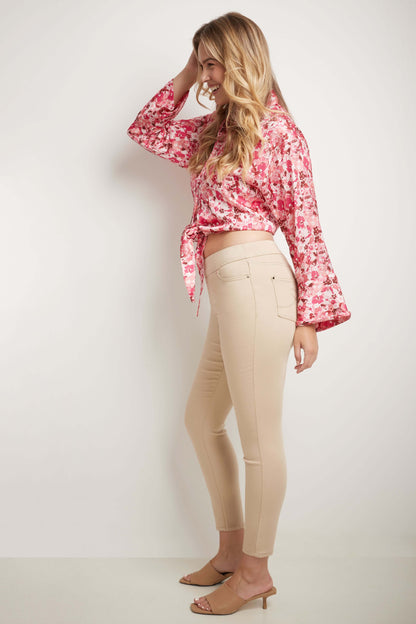 Skinny Pull-On Colored Jeans with Pockets