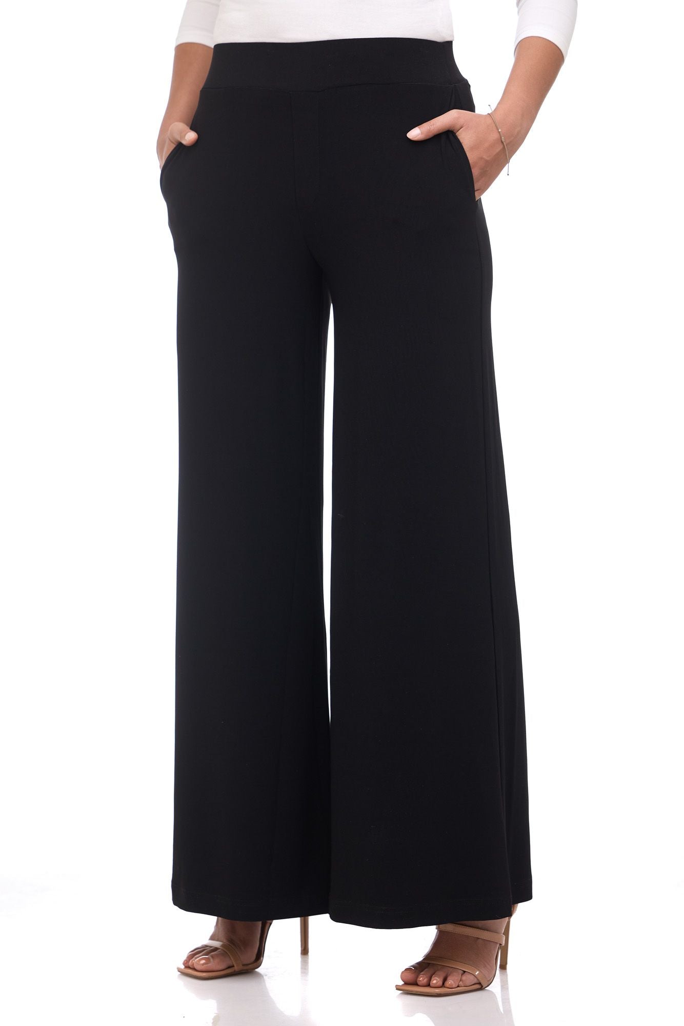 Rekucci Women's Travel Collection Palazzo Wide Leg Pant