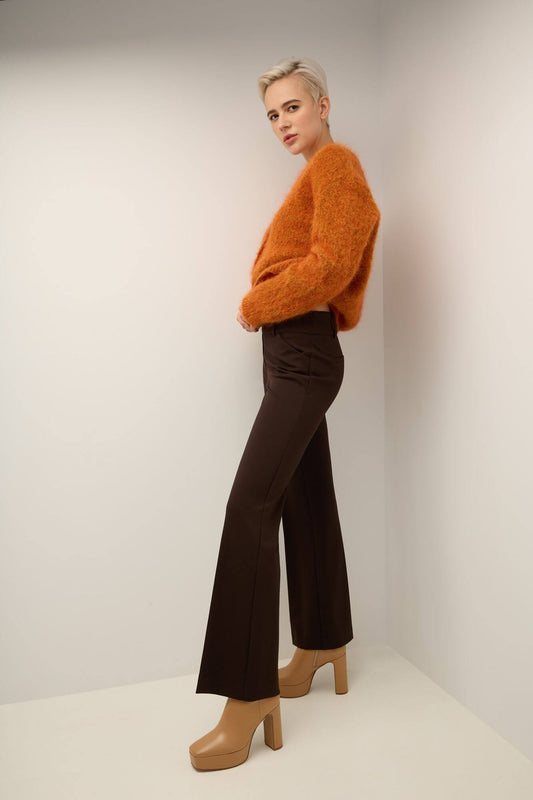 Rekucci Women's Secret Figure Pull-On Knit Wide Leg Pant