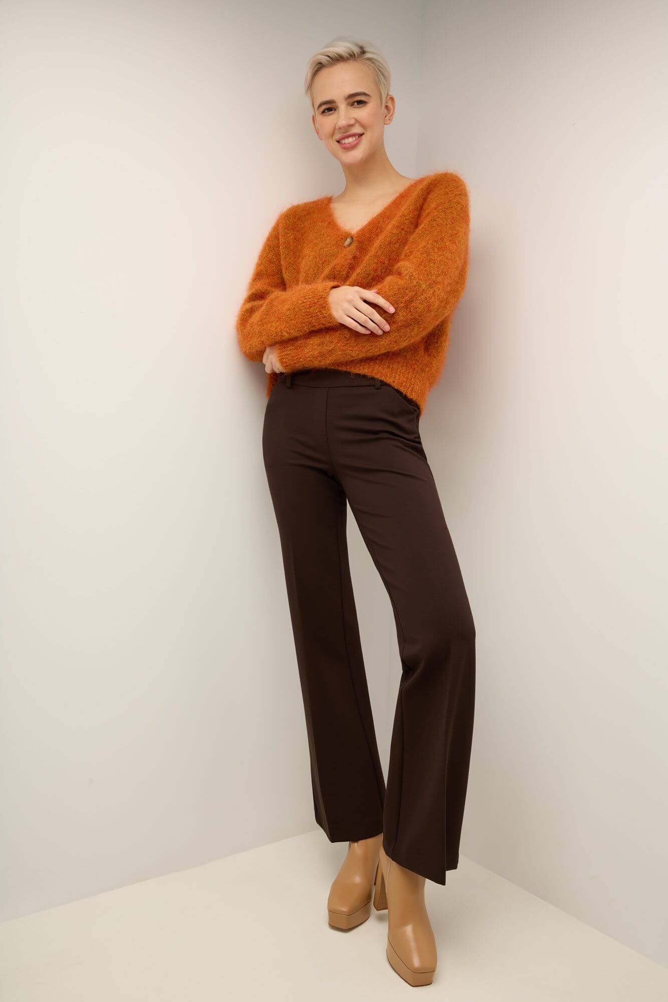 Rekucci Women's Secret Figure Pull-On Knit Wide Leg Pant