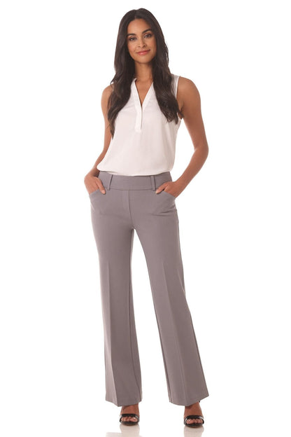 Rekucci Women's Secret Figure Pull-On Knit Wide Leg Pant