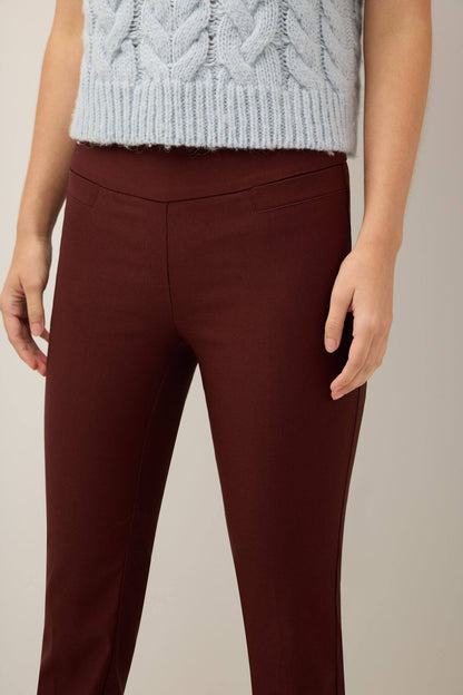 Pull-on bootcut work pants
