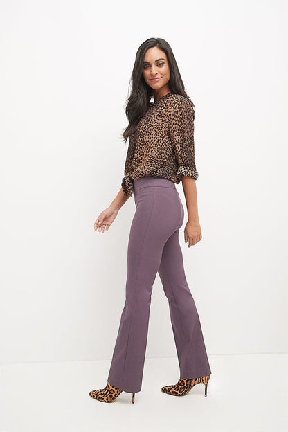 Pull-on bootcut work pants