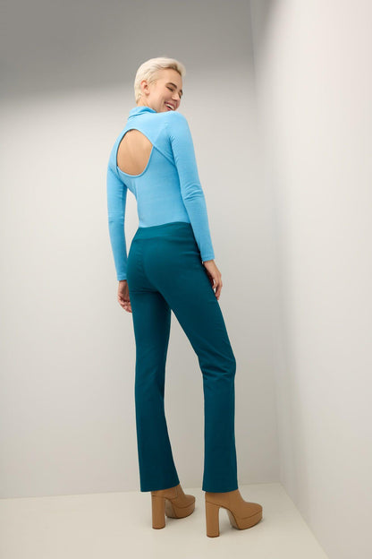 Pull-on bootcut work pants