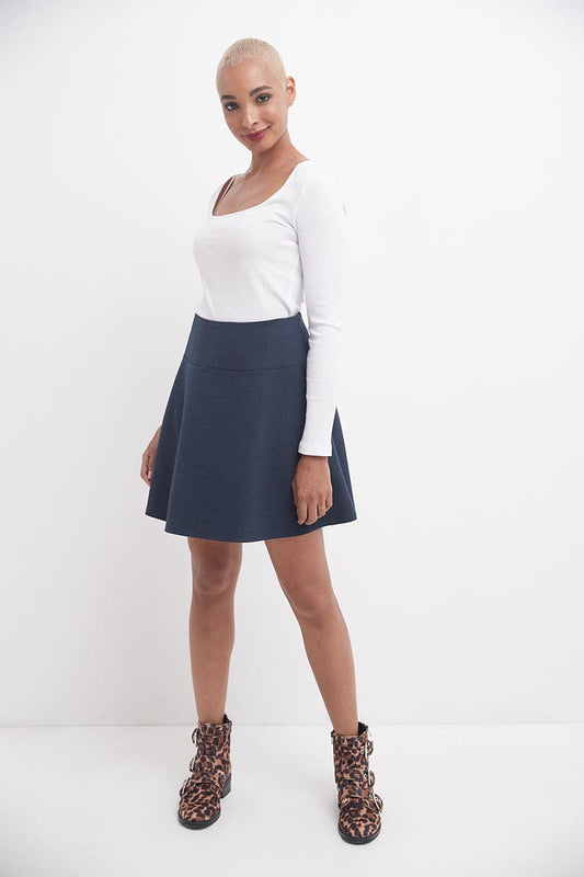 Fit-And-Flare Skirt with Wide Waistband