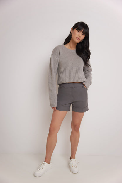 Rekucci Women's Stretch Cotton Blend Cuffed Perfect Chino Short