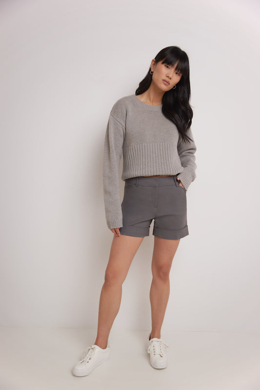 Rekucci Women's Stretch Cotton Blend Cuffed Perfect Chino Short