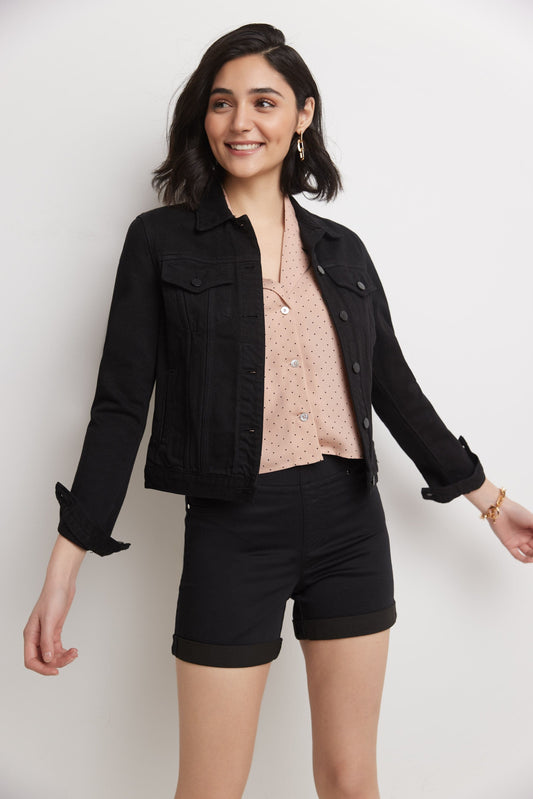 Rekucci Women's 5 inch Pull-On Jean Short with Slim Cuff