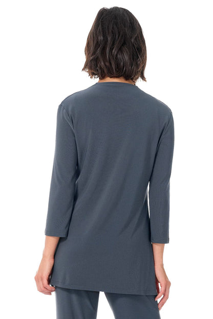 Travel Collection Open-front Cardigan with 3/4 Sleeve