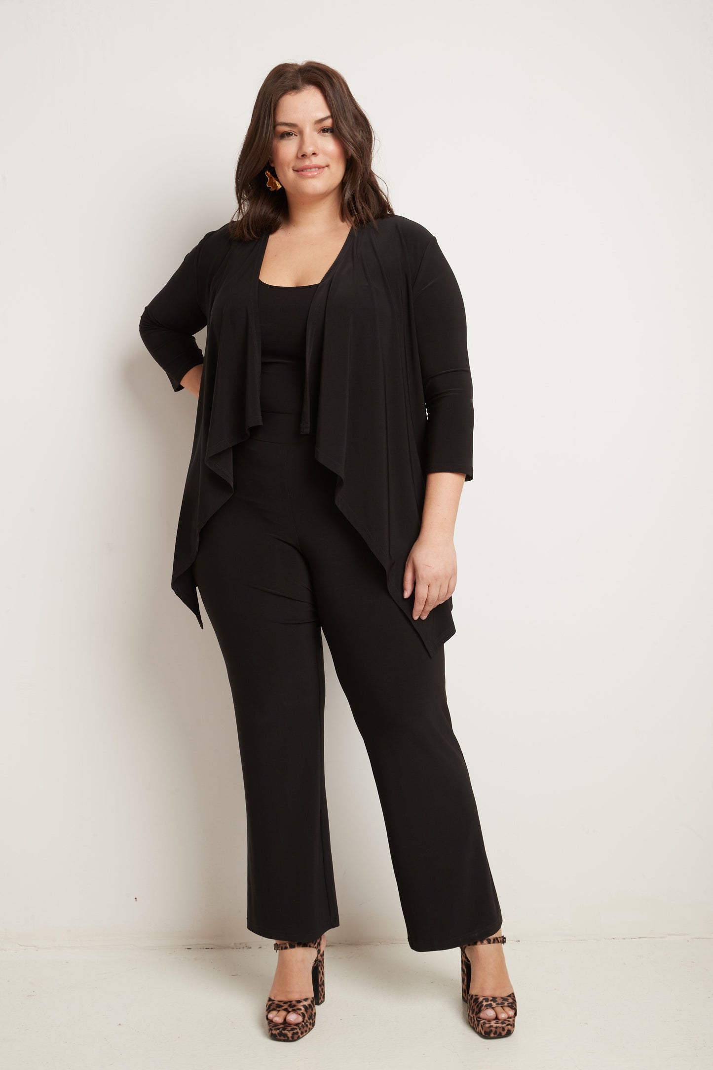 Travel Collection Plus Size Open-front Cardigan
