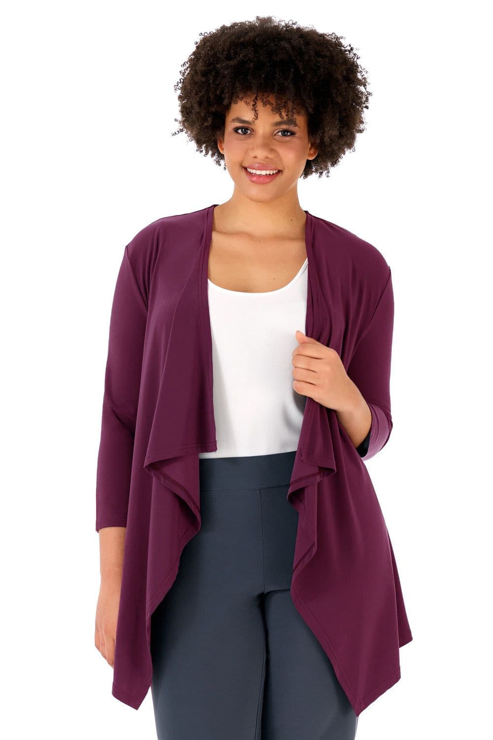 Travel Collection Plus Size Open-front Cardigan