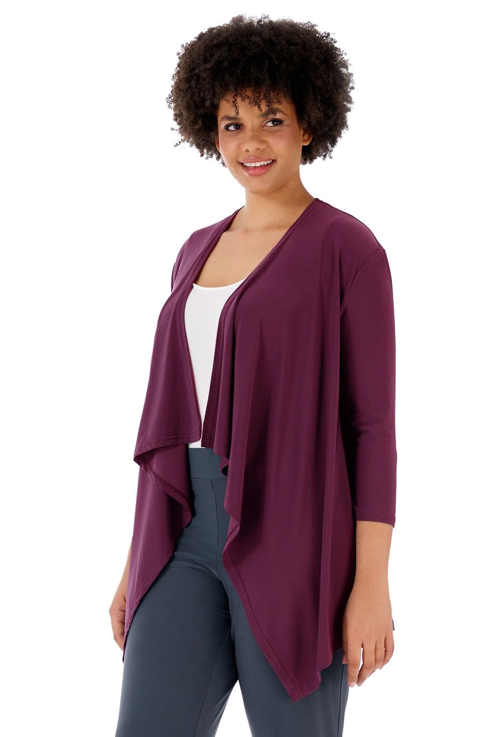 Travel Collection Plus Size Open-front Cardigan