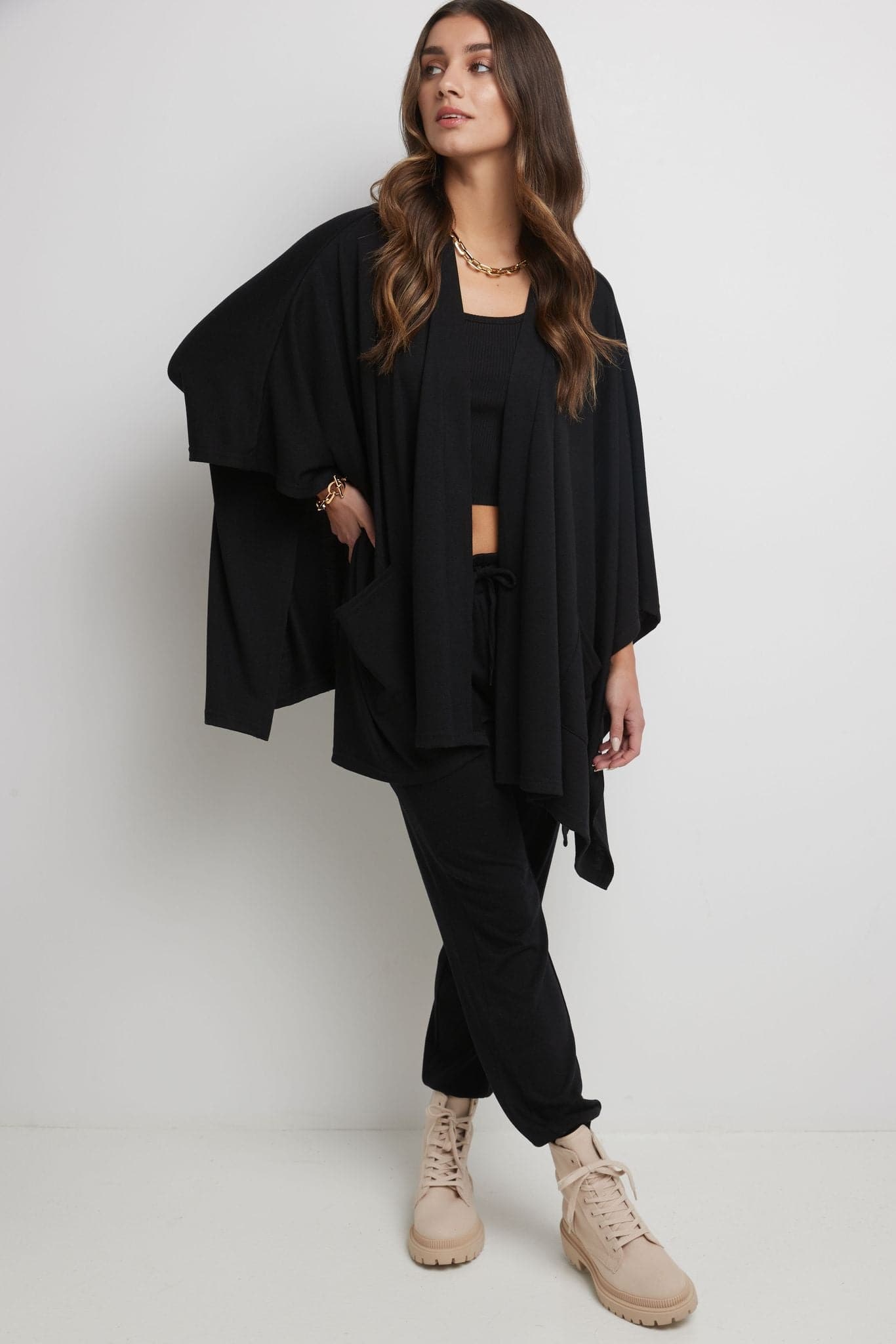 Rekucci Women's Simply Soft Knit Poncho Sweater