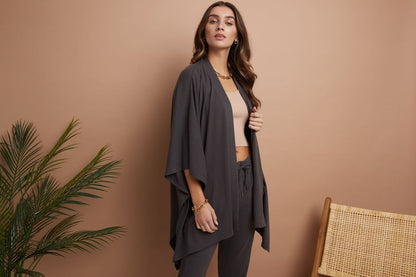 Rekucci Women's Simply Soft Knit Poncho Sweater