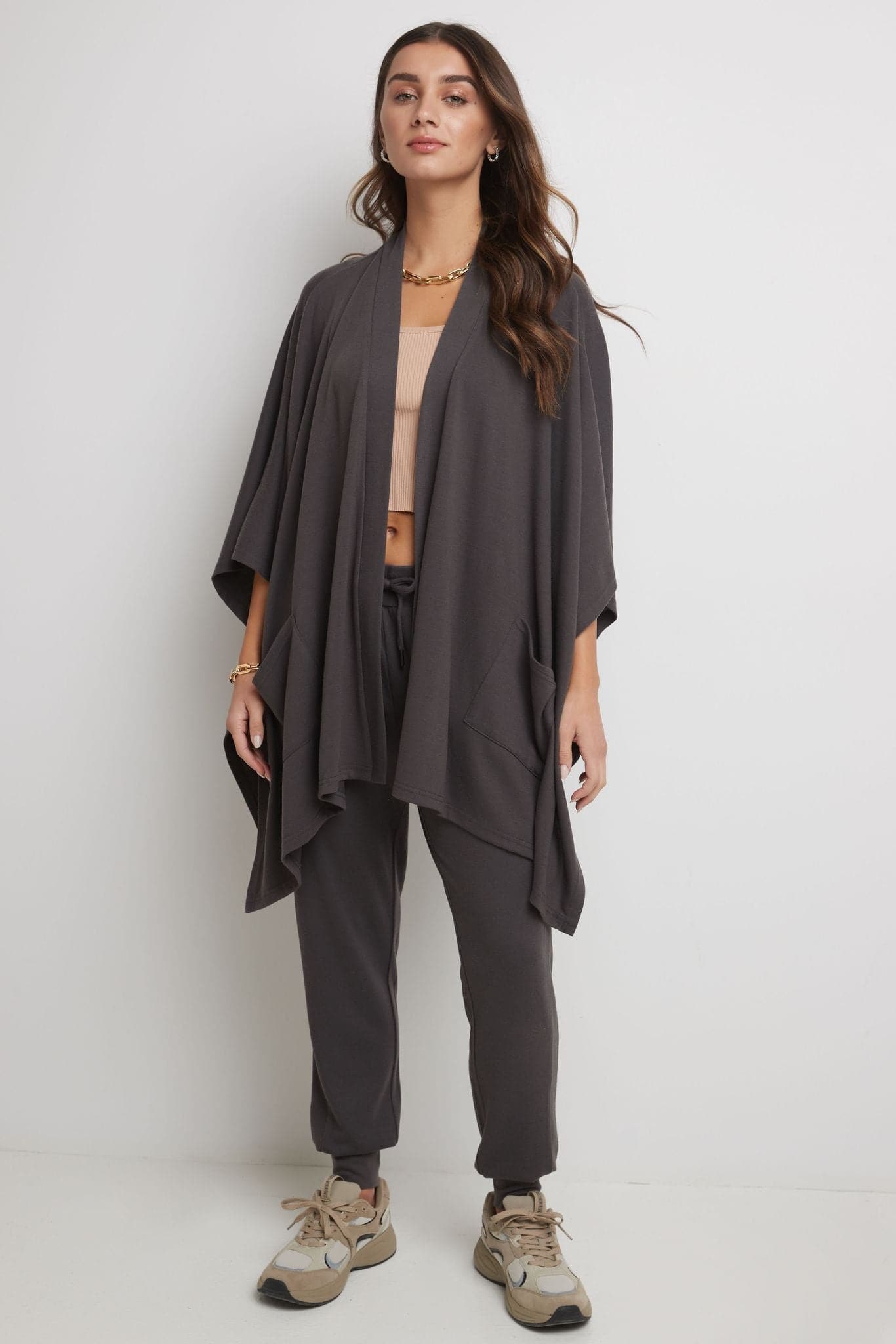 Rekucci Women's Simply Soft Knit Poncho Sweater