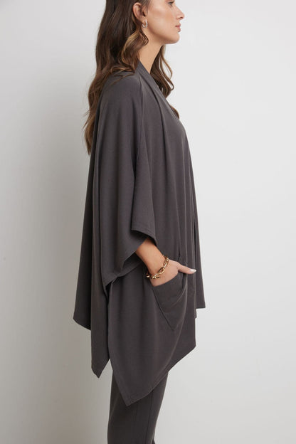 Rekucci Women's Simply Soft Knit Poncho Sweater