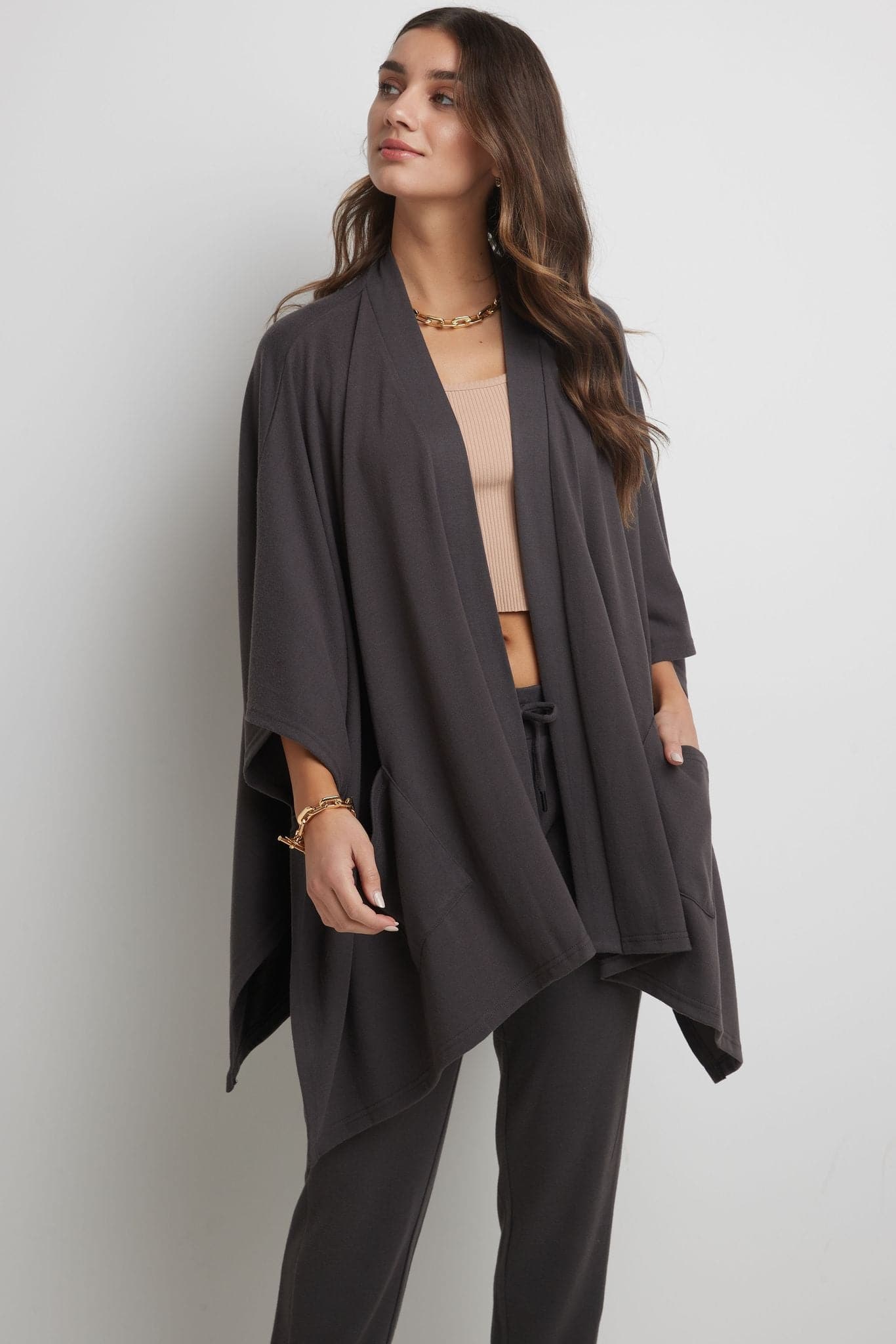 Rekucci Women's Simply Soft Knit Poncho Sweater