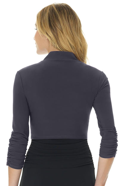 Wrinkle Resistant Bolero Shrug with Ruched Sleeves