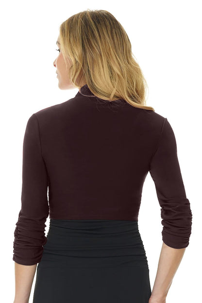 Wrinkle Resistant Bolero Shrug with Ruched Sleeves