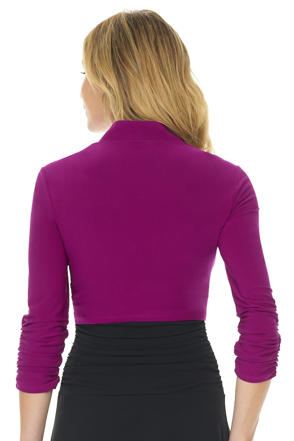 Wrinkle Resistant Bolero Shrug with Ruched Sleeves