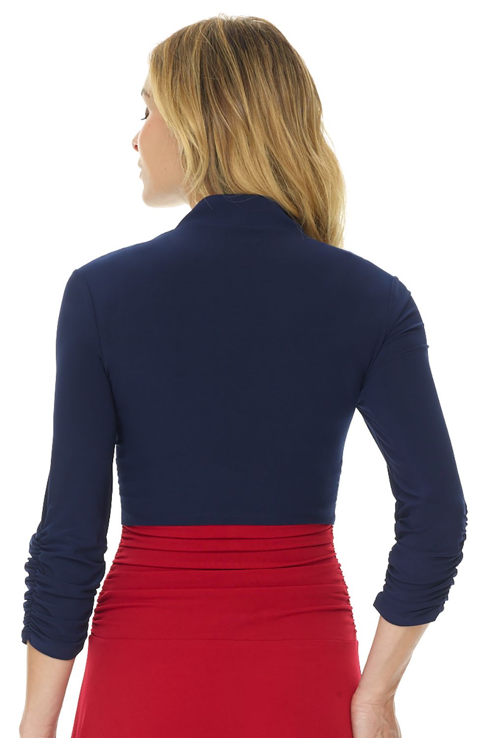 Wrinkle Resistant Bolero Shrug with Ruched Sleeves