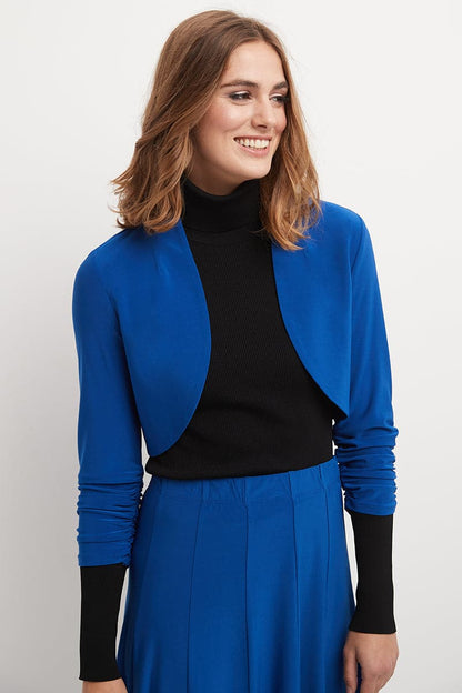 Wrinkle Resistant Bolero Shrug with Ruched Sleeves