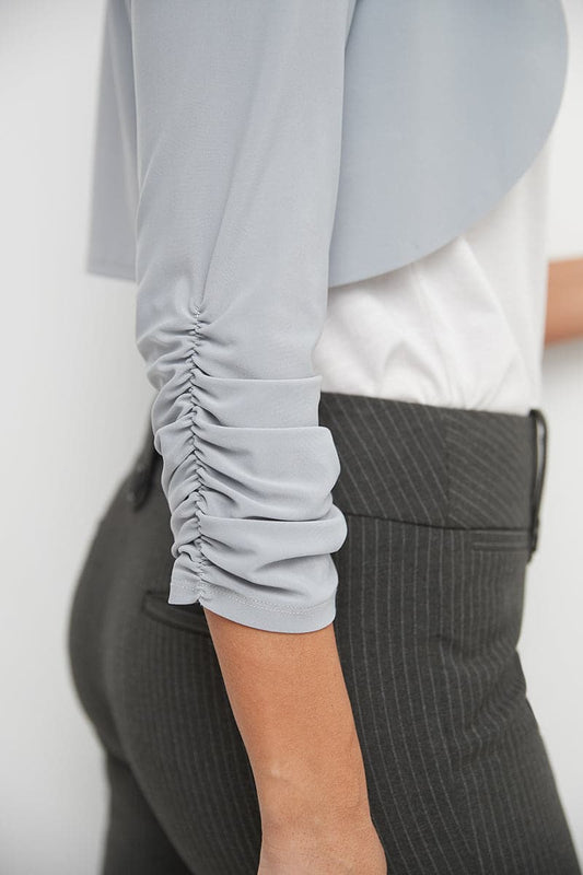 Wrinkle Resistant Bolero Shrug with Ruched Sleeves