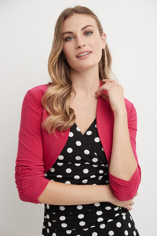Wrinkle Resistant Bolero Shrug with Ruched Sleeves