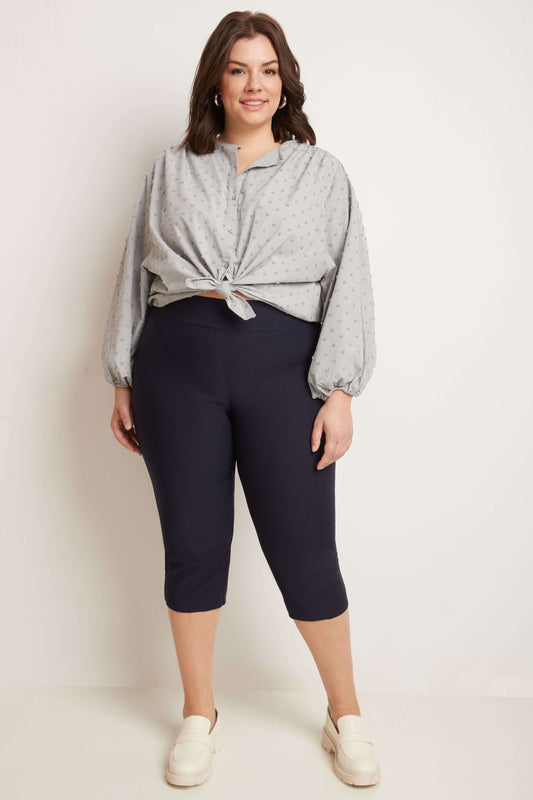 Slimming Plus Size Capris with Real Pockets