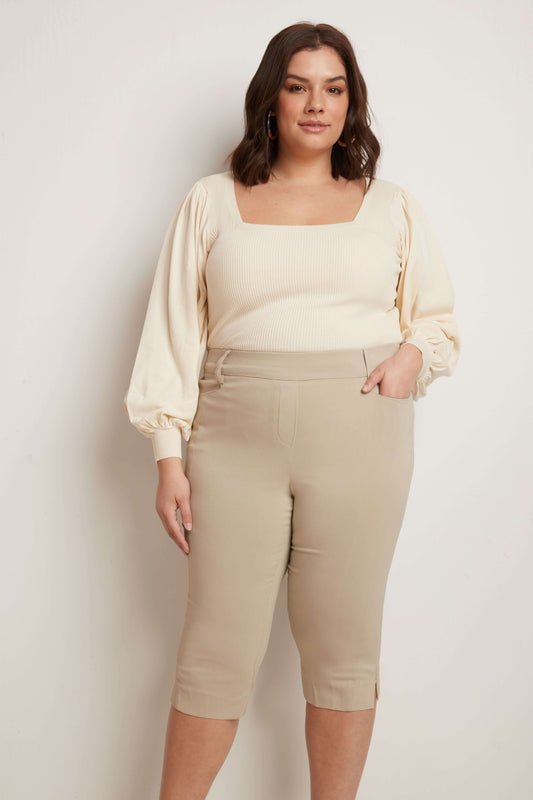 Slimming Plus Size Capris with Real Pockets