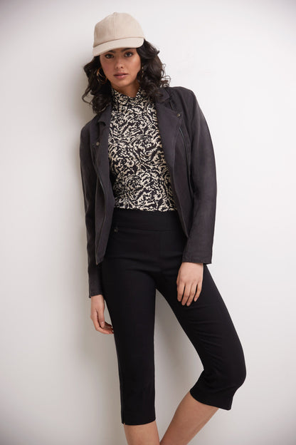 Secret Pocket Capris with Wide Waistband