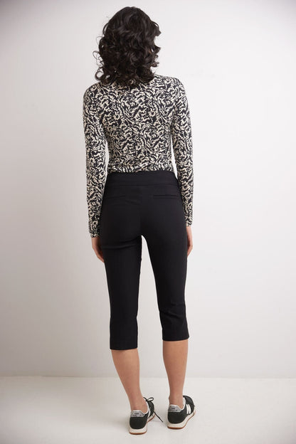 Secret Pocket Capris with Wide Waistband