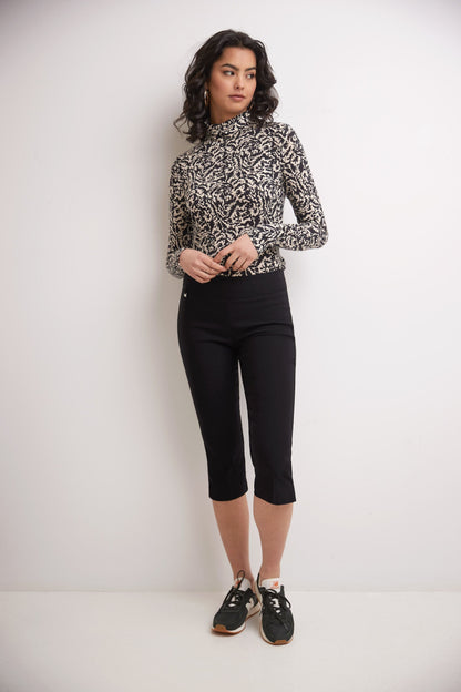 Secret Pocket Capris with Wide Waistband