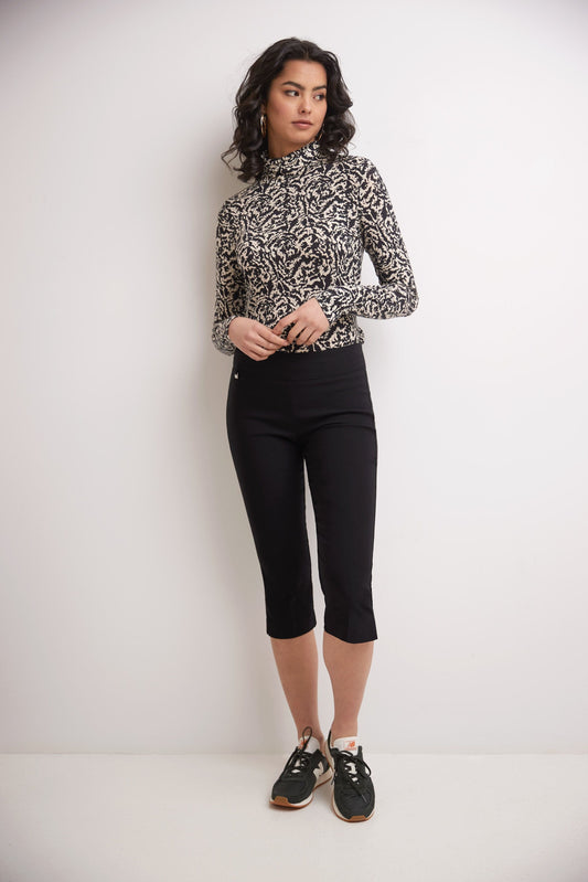 Secret Pocket Capris with Wide Waistband