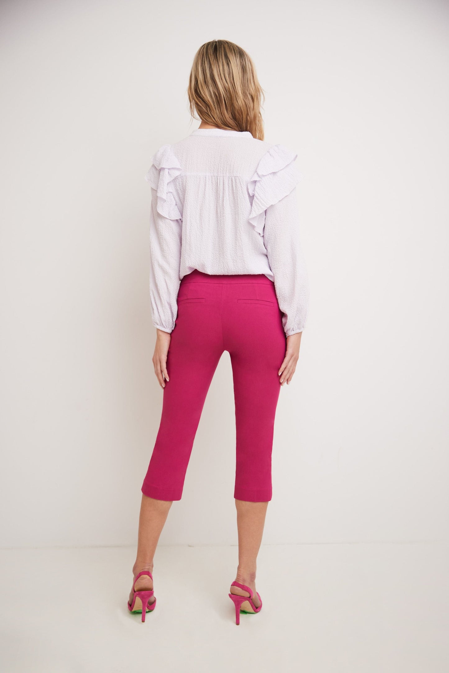 Secret Pocket Capris with Wide Waistband