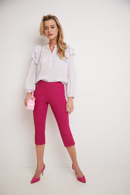 Secret Pocket Capris with Wide Waistband